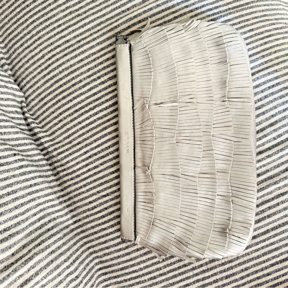 Leather silver  clutch by Milly